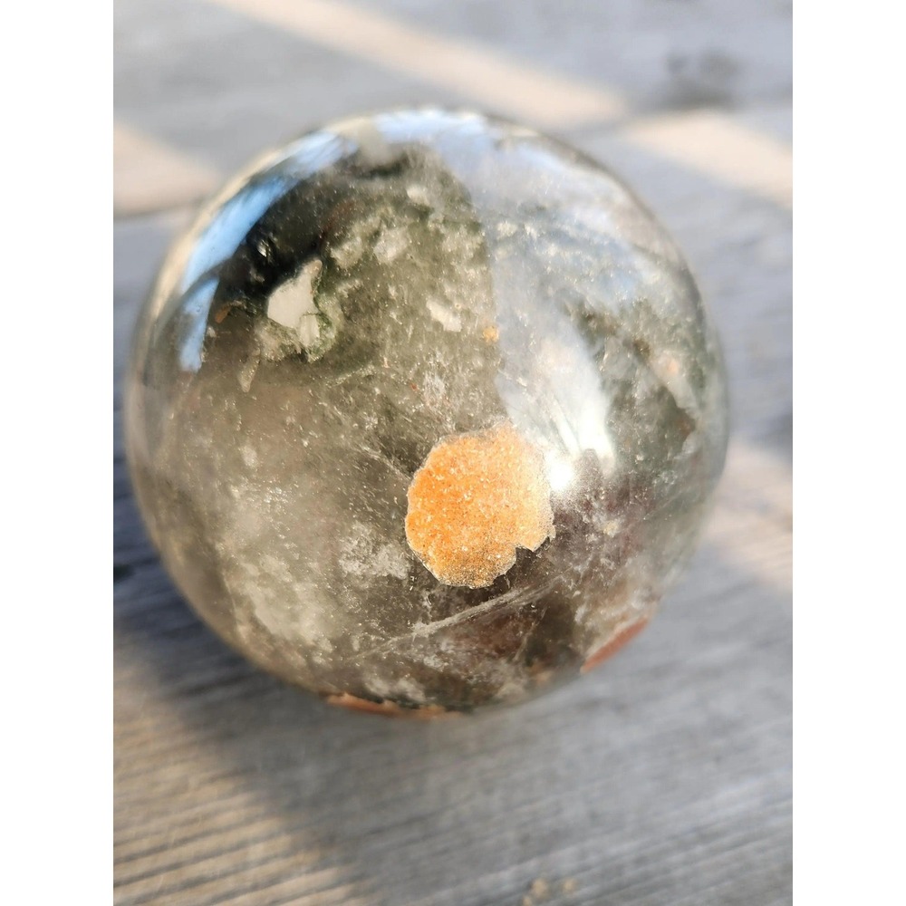Beatiful Garden Quartz Sphere, Lodolite Sphere, Clear with Beautiful Inclusion
